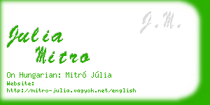 julia mitro business card